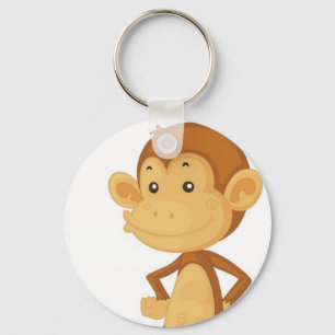 schattige aap sleutelhanger