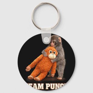 Schattige aap stomp baby grafisch team stomp grote sleutelhanger