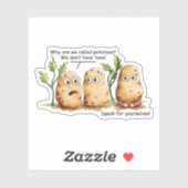 Schattige Aardappeltenen Grappig Aardappelwoordje Sticker (Vel)