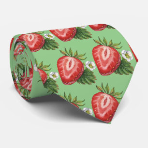 Schattige aardbei betegeld fruitpatroon stropdas