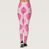 Schattige aardbei l Roze en groen l Fun design Leggings (Achterkant)