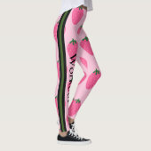 Schattige aardbei l Roze en groen l Fun design Leggings (Rechts)