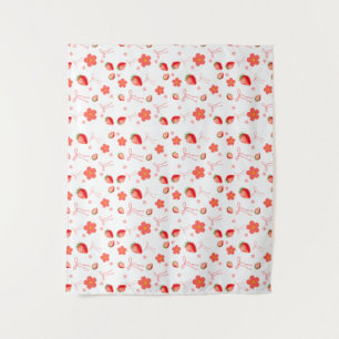 Schattige Aardbei Wandkleed