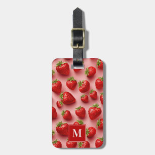 Schattige aardbeien Bagagelabel