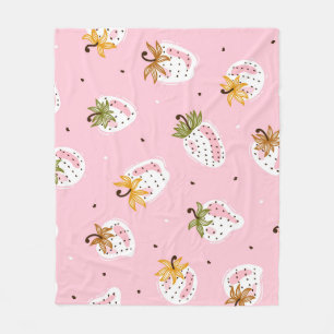Schattige Aardbeien Fruit Behang Fleece Deken