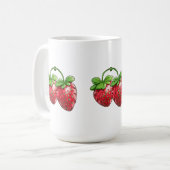 schattige aardbeien koffiemok (Voorkant links)