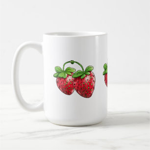 schattige aardbeien koffiemok