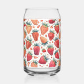 Schattige aardbeienroze patroon blikvorm glas (Achterkant)