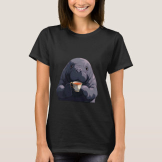 Schattige Aardige Lamantijn Drinkt Thee Mana-Thee  T-shirt