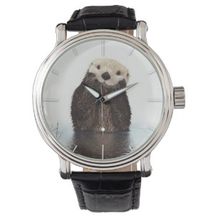 Schattige Aardige Pluizige Otter Dier Horloge