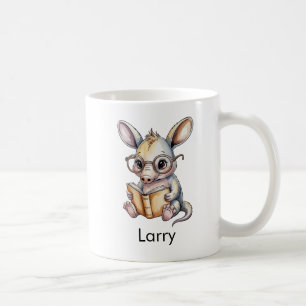 Schattige Aardvark Leest een Boek Custom Koffiemok