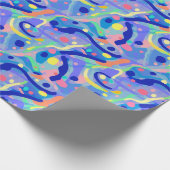 Schattige Abstract Blauw Pastel Neon Herhalingspat Cadeaupapier (Hoek)