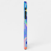 Schattige Abstract Blauw Pastel Neon Herhalingspat iPhone Hoesje (Linkerkant)