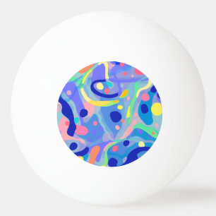 Schattige Abstract Blauw Pastel Neon Herhalingspat Pingpongballen