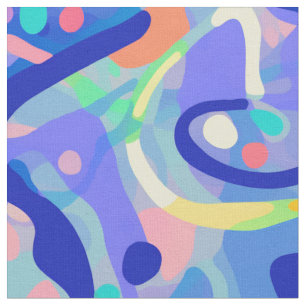 Schattige Abstract Blauw Pastel Neon Herhalingspat Stof