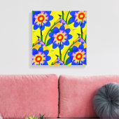 Schattige Abstract bloemenpatroon Canvas Afdruk (Insitu (Woonkamer))