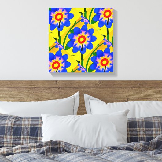 Schattige Abstract bloemenpatroon Canvas Afdruk (Insitu (Slaapkamer))