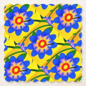 Schattige Abstract bloemenpatroon Kartonnen Onderzetters (Voorkant)