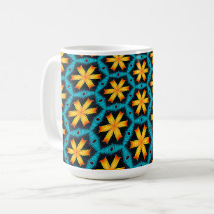 Schattige Abstract bloemenpatroon Koffiemok