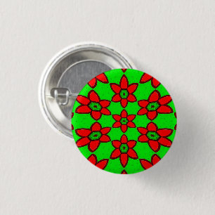 Schattige Abstract bloemenpatroon Ronde Button 3,2 Cm