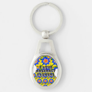 Schattige Abstract bloemenpatroon Sleutelhanger