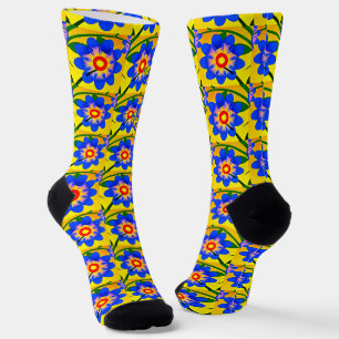 Schattige Abstract bloemenpatroon Sokken