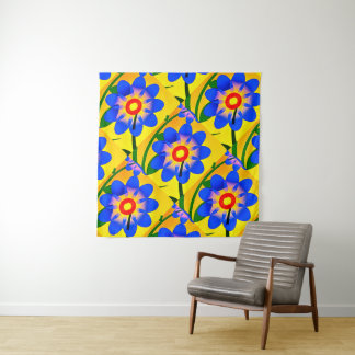 Schattige Abstract bloemenpatroon Wandkleed