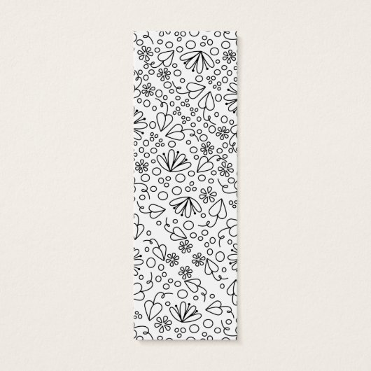 Schattige abstract doodle bloem design Bladwijzer Mini Visitekaartjes (Achterkant)
