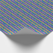 Schattige Abstract Retro Neon Stippen Stripes Patr Cadeaupapier (Hoek)
