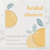 Schattige Abstracte Citroen Fruitige Krachtige Bru Wijn Etiket (Enkel label)