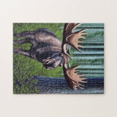 Schattige Abstracte Kleine Moose Legpuzzel (Horizontaal)