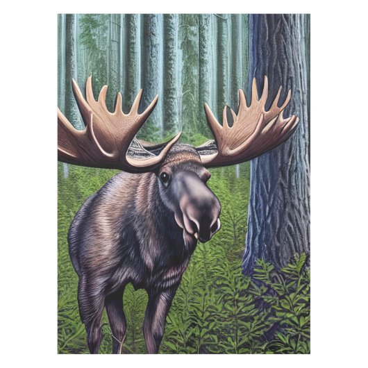 Schattige Abstracte Kleine Moose Tafelkleed (Voorkant)