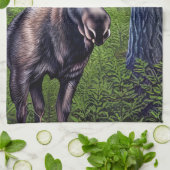 Schattige Abstracte Kleine Moose Theedoek (Gevouwen)