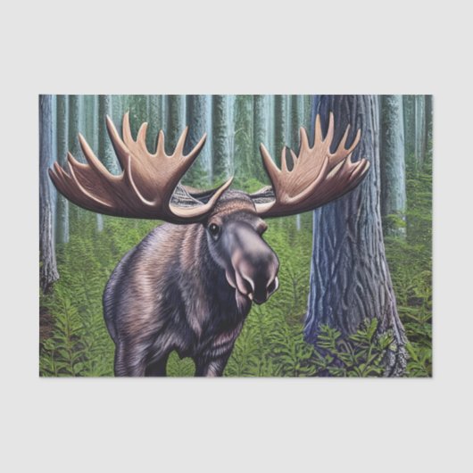 Schattige Abstracte Kleine Moose Tissuepapier (Voorkant)