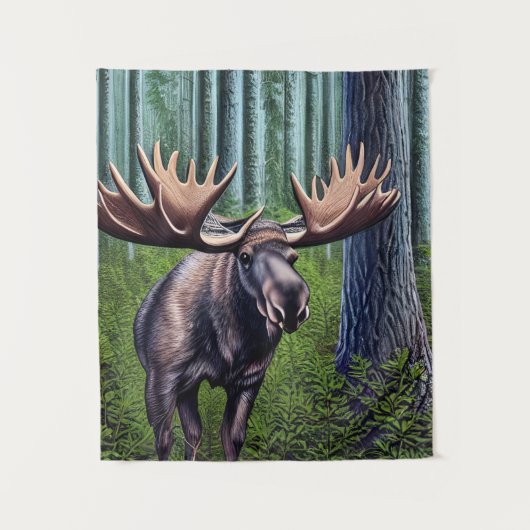 Schattige Abstracte Kleine Moose Wandkleed (Voorkant)