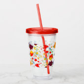 Schattige Abstracte Verfspat Naam  Acryl Drinkbeker (Links)