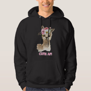 Schattige AF! Waterverf Llama Design Hoodie
