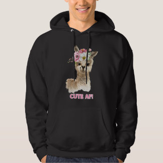 Schattige AF! Waterverf Llama Design Hoodie