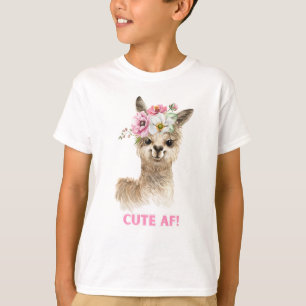 Schattige AF! Waterverf Llama Design T-shirt