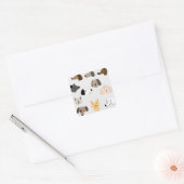 Schattige afbeelding van het patroon van de hond vierkante sticker (Envelop)