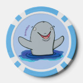 Schattige afbeelding van poreuze cartoon poker chips (Achterkant)