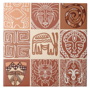 Schattige Afrikaans stijlpatroon Tegeltje