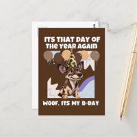 Schattige Afrikaanse Hond verjaardag bruin