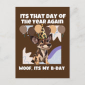 Schattige Afrikaanse Hond verjaardag bruin Briefkaart (Voorkant)