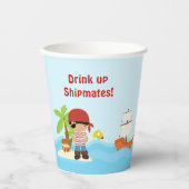 Schattige Afro-Amerikaanse piratenjongen in het ro Papieren Bekers (Voorkant)