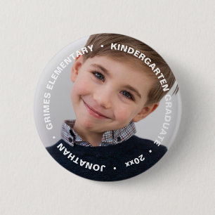 Schattige Afstuderen Foto Ronde Button 5,7 Cm