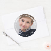 Schattige Afstuderen Foto Ronde Sticker (Envelop)