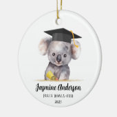 Schattige Afstuderen Koala gepersonaliseerd Keramisch Ornament (Links)