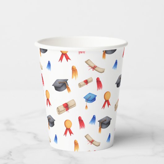 Schattige Afstuderen met patroon Papieren Bekers (Voorkant)