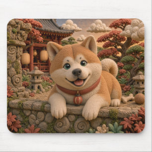 Schattige Akita Puppy, Baby Hond Muismat